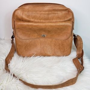 Vintage 70s leather messenger bag luggage